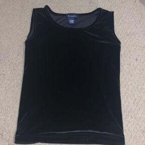 Black velvet sleeveless top